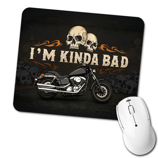 I'm Kinda Bad Motorcycle Skulls Low Profile Mouse Pad Mat