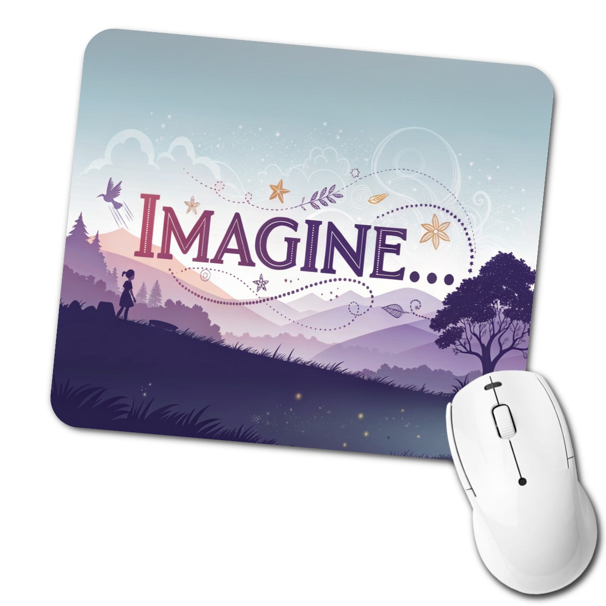 Imagine Pretty Purple Fantasy Low Profile Mouse Pad Mat