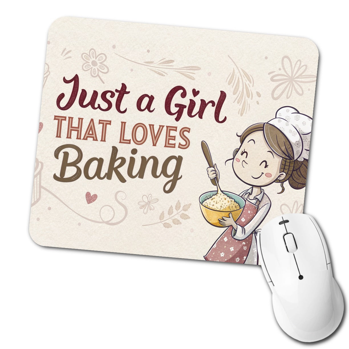 Just A Girl That Loves Baking Funny Low Profile Mouse Pad Mat