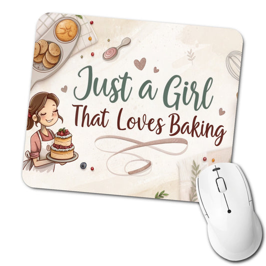 Just A Girl That Loves Baking Low Profile Mouse Pad Mat