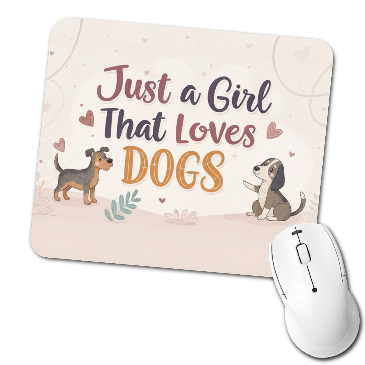Just A Girl That Loves Dogs Low Profile Mouse Pad Mat