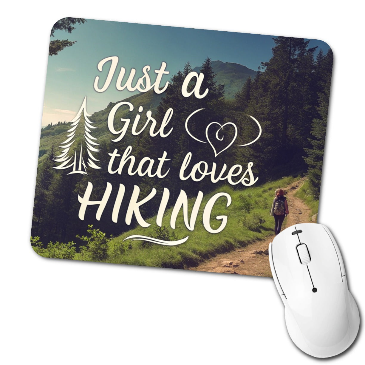 Just A Girl That Loves Hiking Adventure Low Profile Mouse Pad Mat