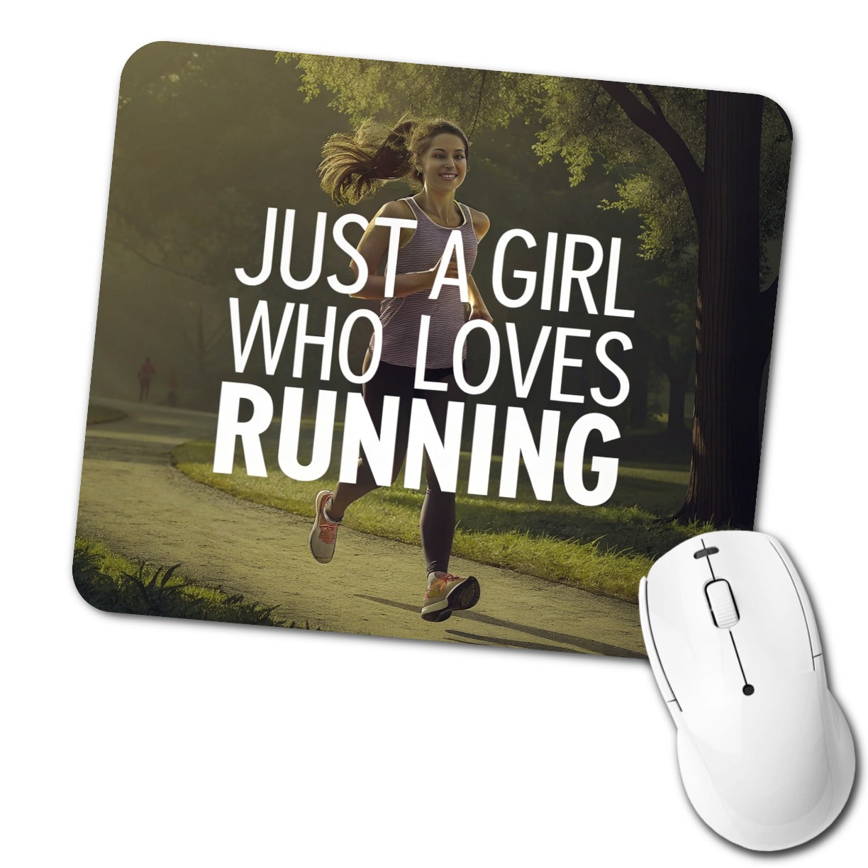 Just A Girl Who Loves Running Jogging Low Profile Mouse Pad Mat