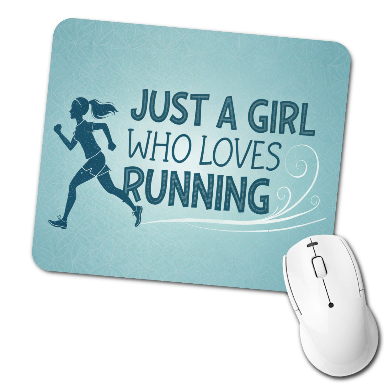 Just A Girl Who Loves Running Low Profile Mouse Pad Mat