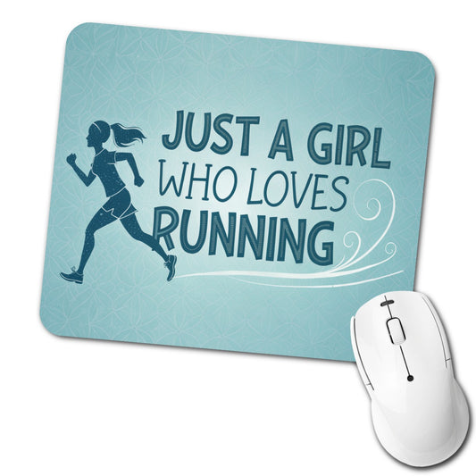 Just A Girl Who Loves Running Low Profile Mouse Pad Mat