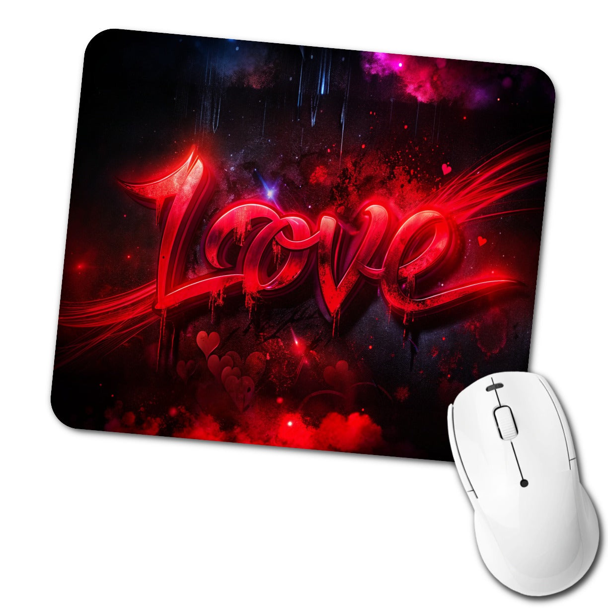 Love Red Graffiti Style Low Profile Mouse Pad Mat