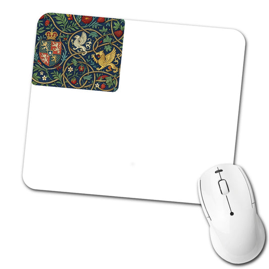 Medieval Ornamentation Griffins Shield Low Profile Mouse Pad Mat