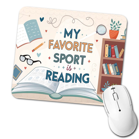 My Favorite Sport Is Reading Funny Low Profile Mouse Pad Mat