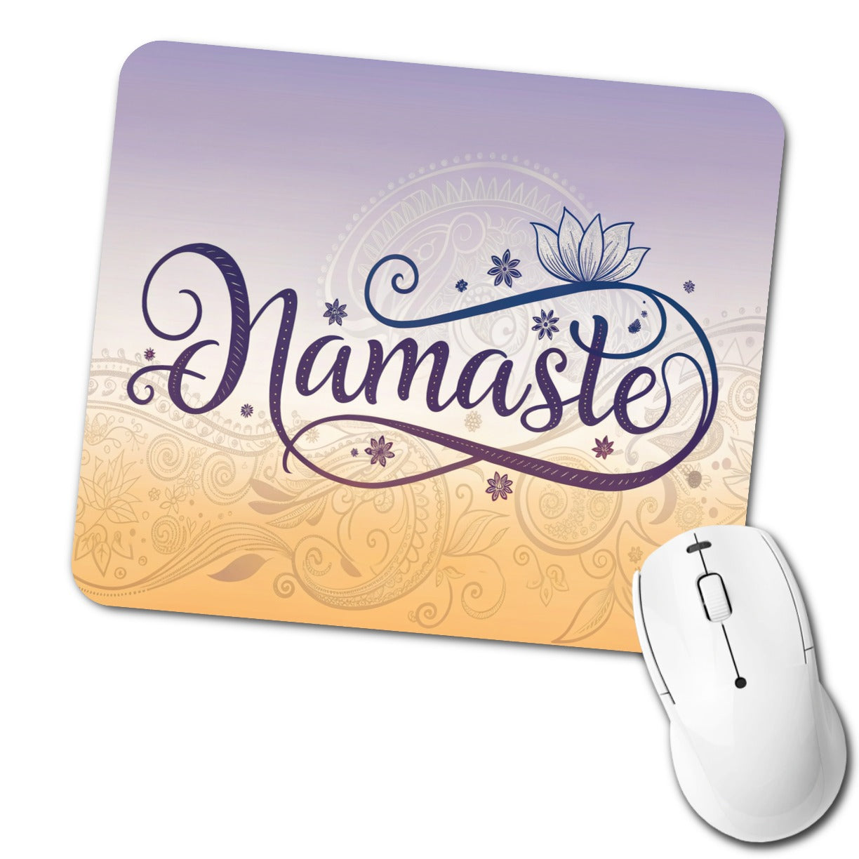 Namaste Yoga Lotus Flower Low Profile Mouse Pad Mat