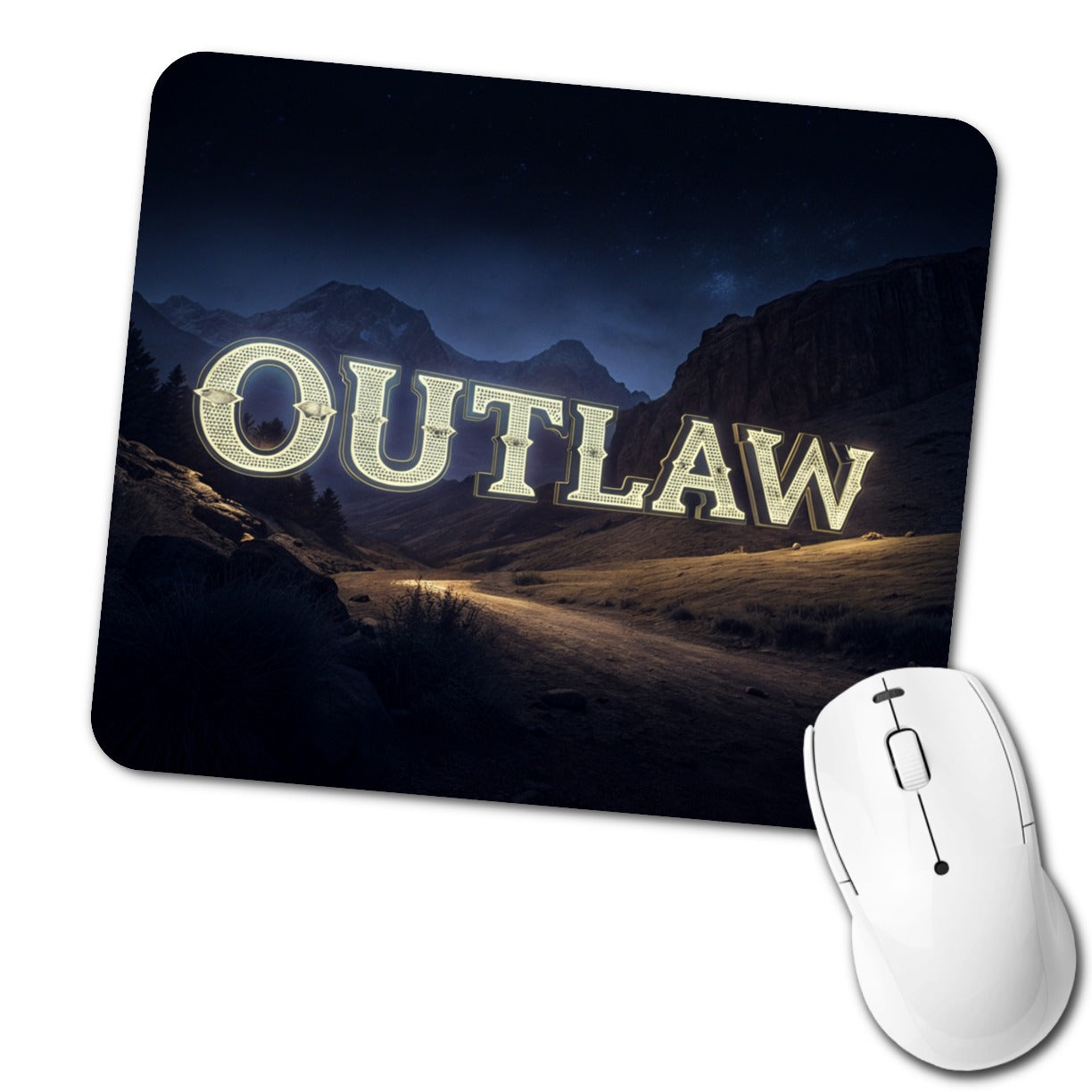 Outlaw Country Night Low Profile Mouse Pad Mat