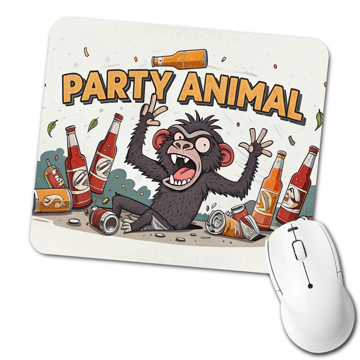 Party Animal Crazy Monkey Low Profile Mouse Pad Mat