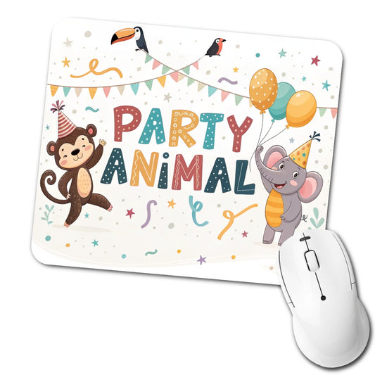 Party Animal Cute Funny Monkey Elephant Low Profile Mouse Pad Mat