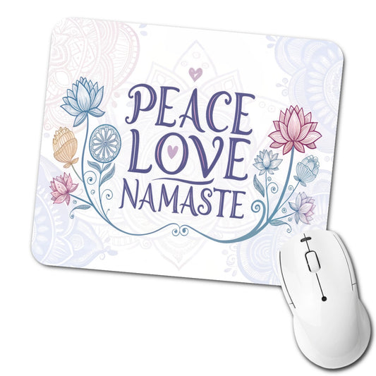 Peace Love Namaste Floral Low Profile Mouse Pad Mat