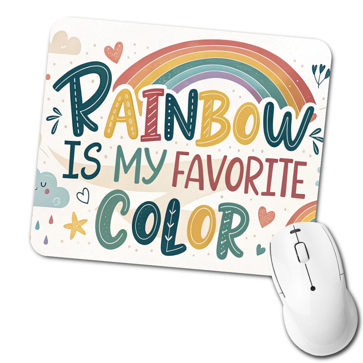 Rainbow Is My Favorite Color Funny Low Profile Mouse Pad Mat