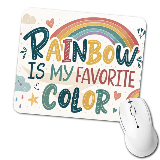 Rainbow Is My Favorite Color Funny Low Profile Mouse Pad Mat