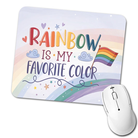 Rainbow Is My Favorite Color Gay Pride Flag Low Profile Mouse Pad Mat