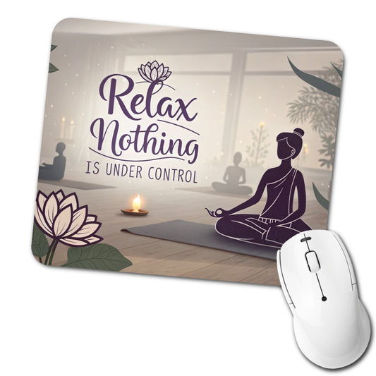 Relax Nothing Is Under Control Yoga Funny Low Profile Mouse Pad Mat