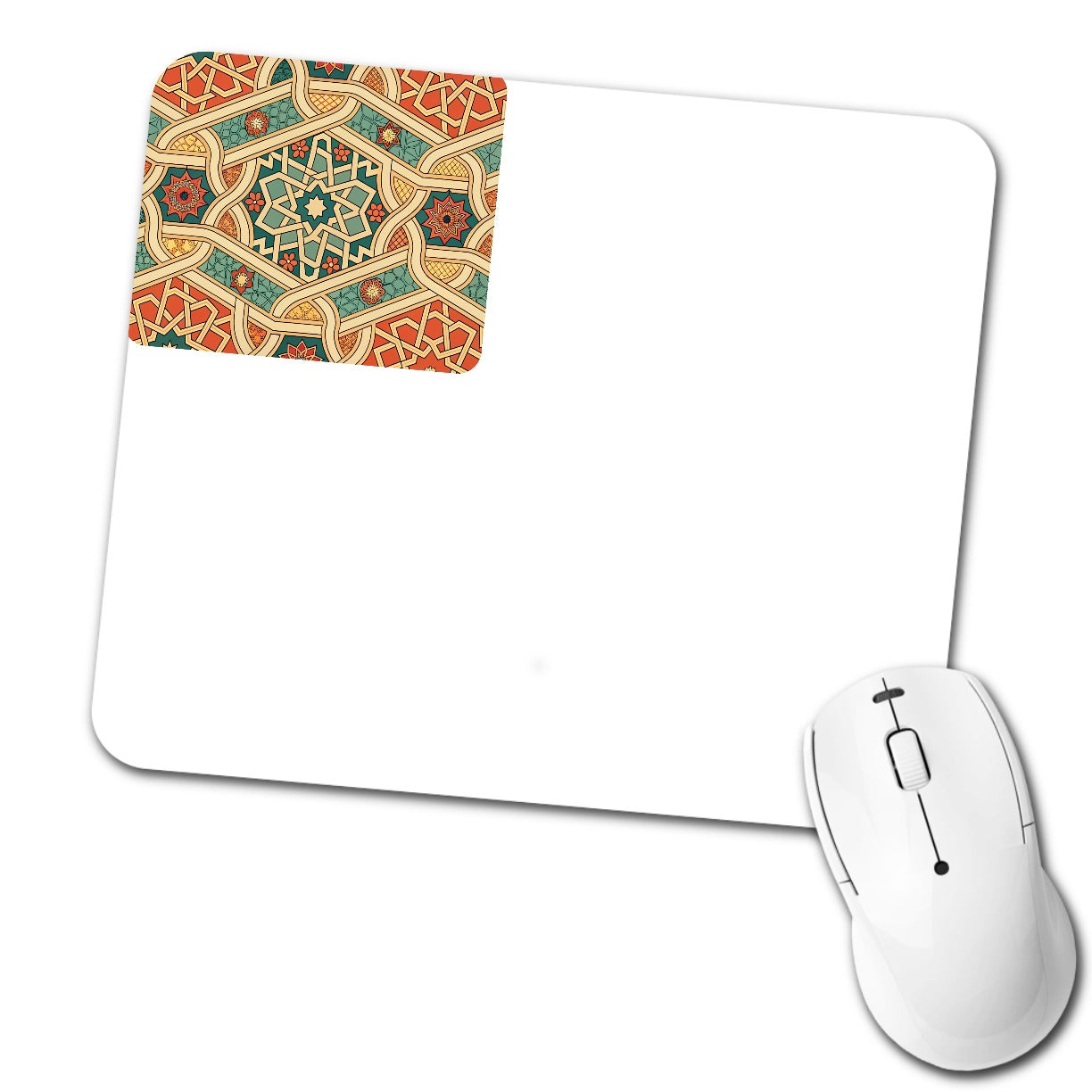 Tessellations Retro Geometric Pattern Low Profile Mouse Pad Mat