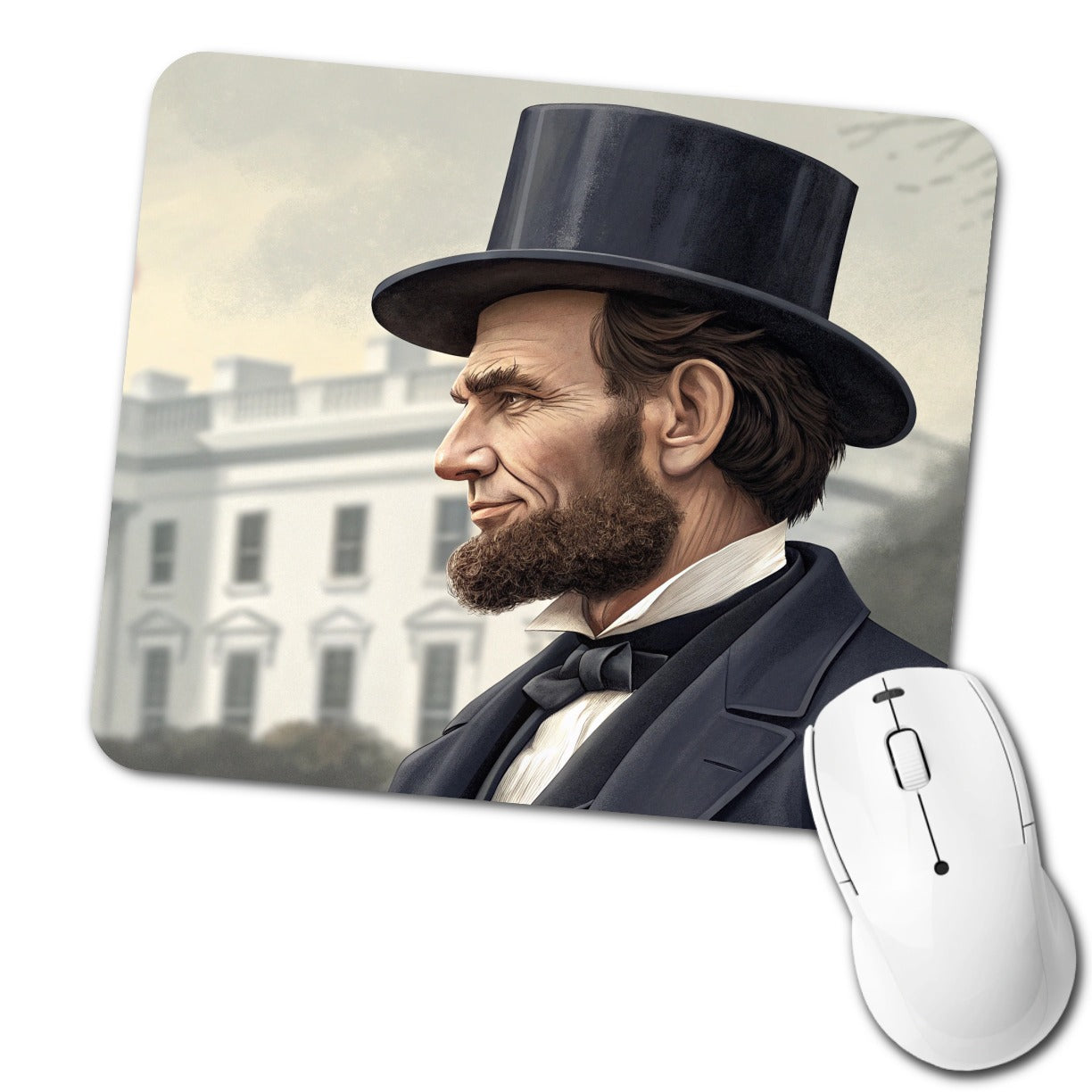 Abraham Lincoln White House Low Profile Mouse Pad Mat