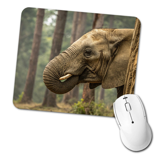 African Elephant Safari Wildlife Low Profile Mouse Pad Mat