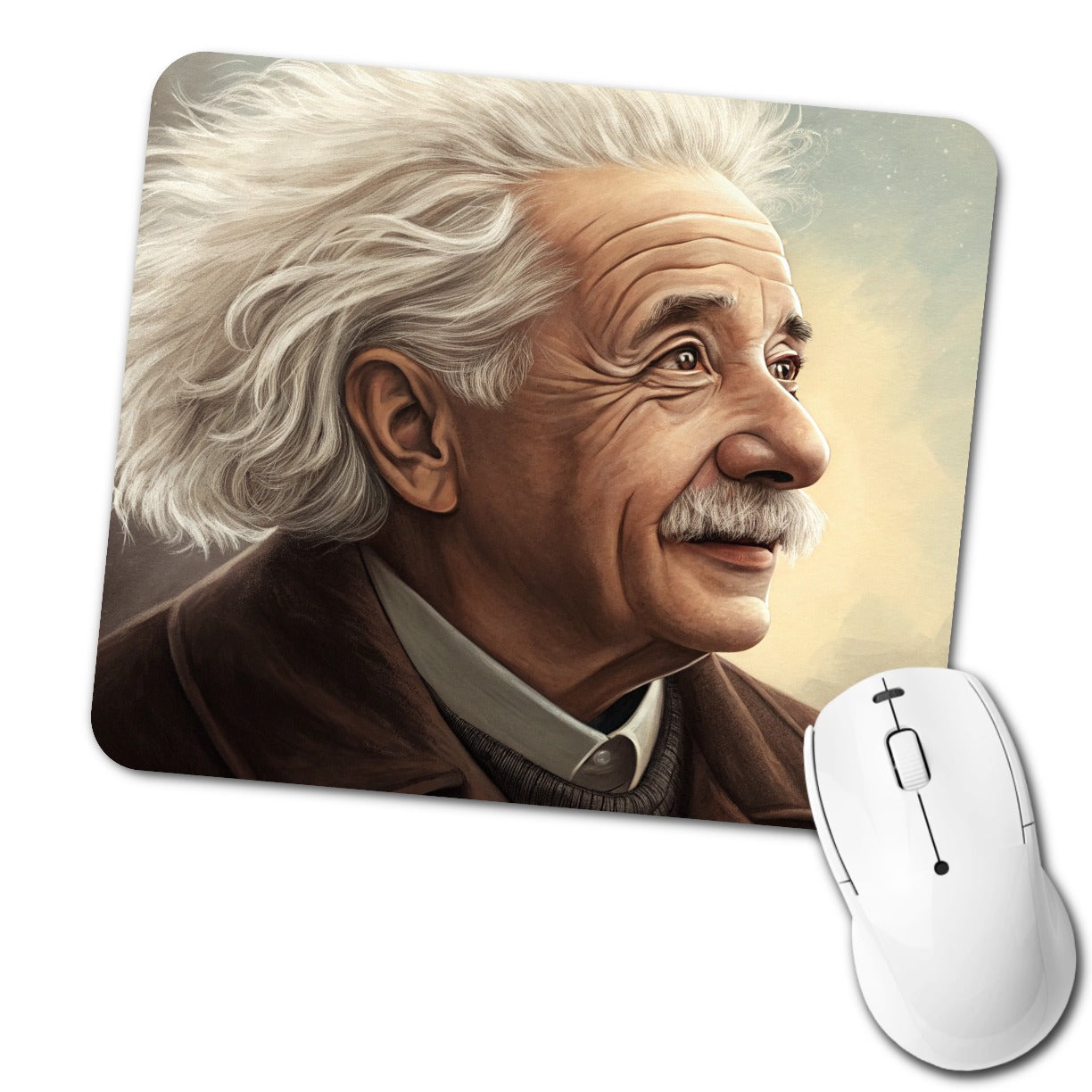Albert Einstein Vintage Scientist Low Profile Mouse Pad Mat