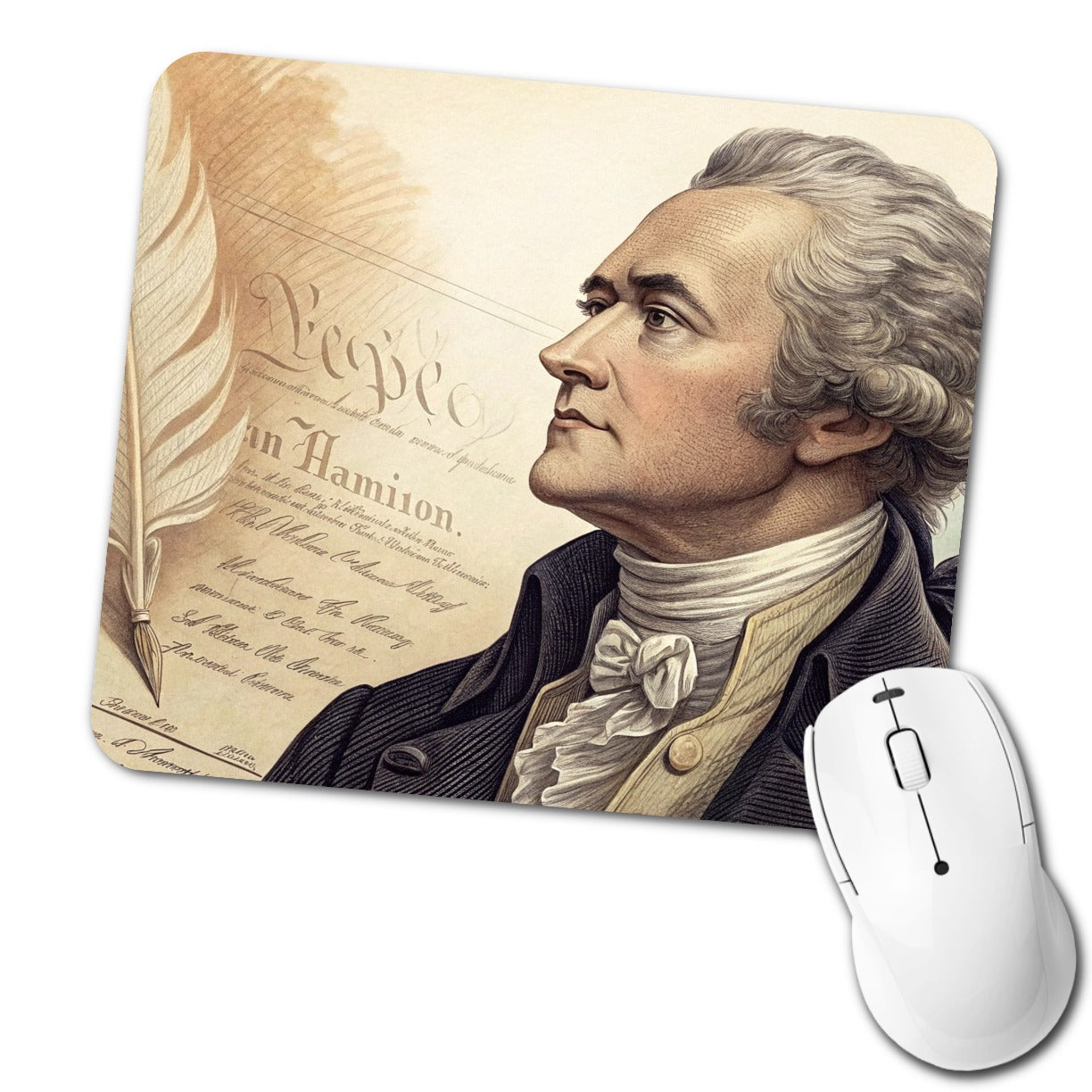 Alexander Hamilton Founding Father Low Profile Mouse Pad Mat