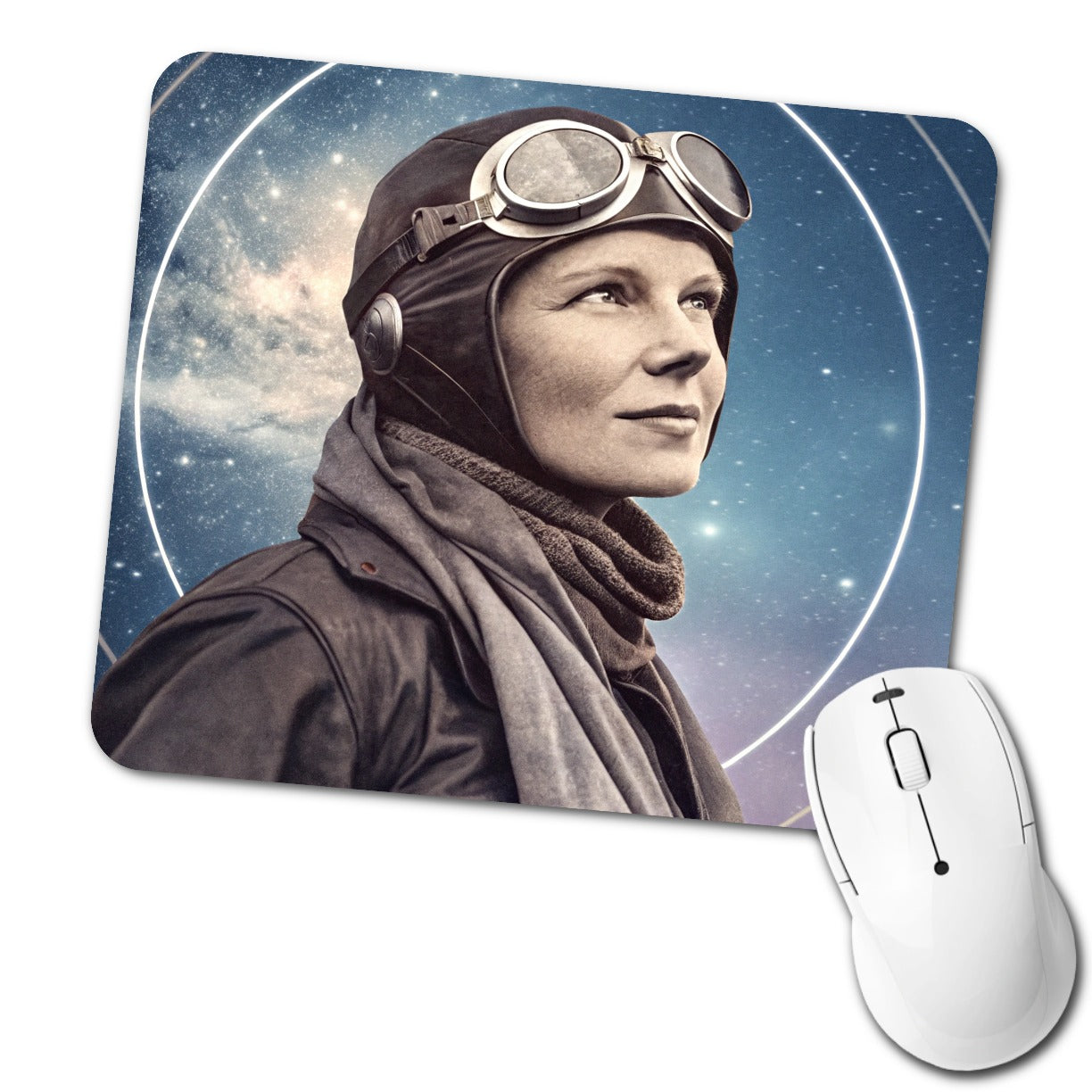 Amelia Earhart Aviation Low Profile Mouse Pad Mat