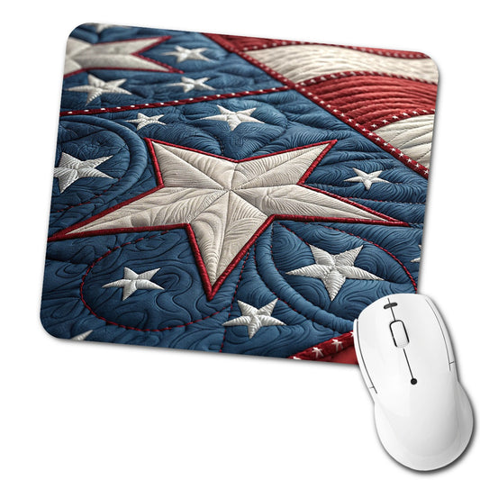 American Patriotic Quilt USA Low Profile Mouse Pad Mat