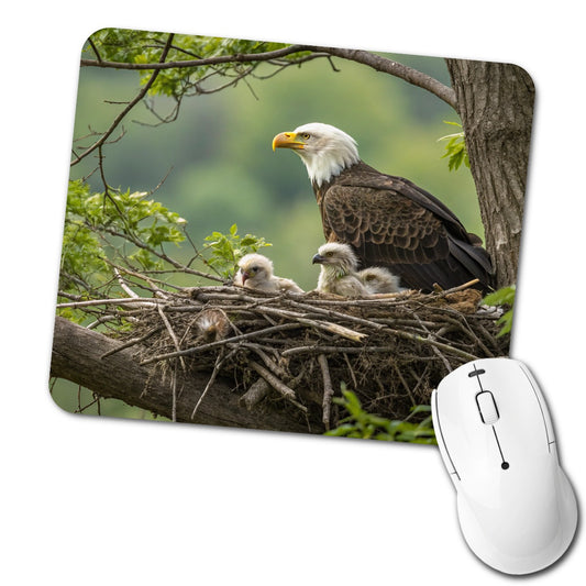 Bald Eagle Babies In Nest Low Profile Mouse Pad Mat