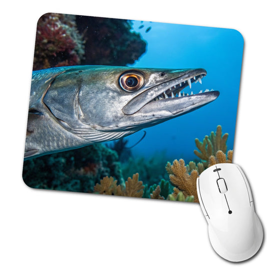 Barracuda Fish Ocean Wildlife Low Profile Mouse Pad Mat