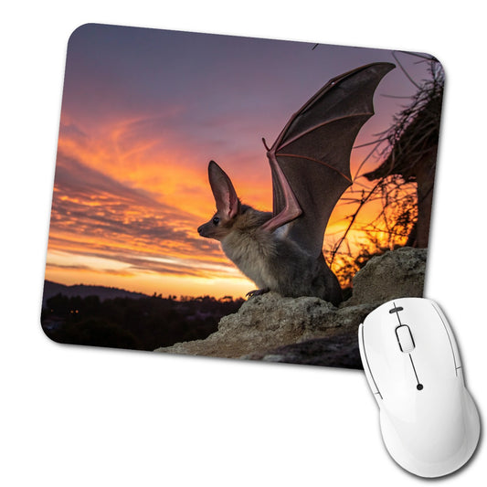Bat Nature At Sunset Low Profile Mouse Pad Mat