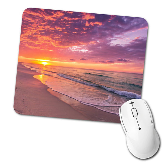 Beach Sunset Ocean Beautiful Low Profile Mouse Pad Mat