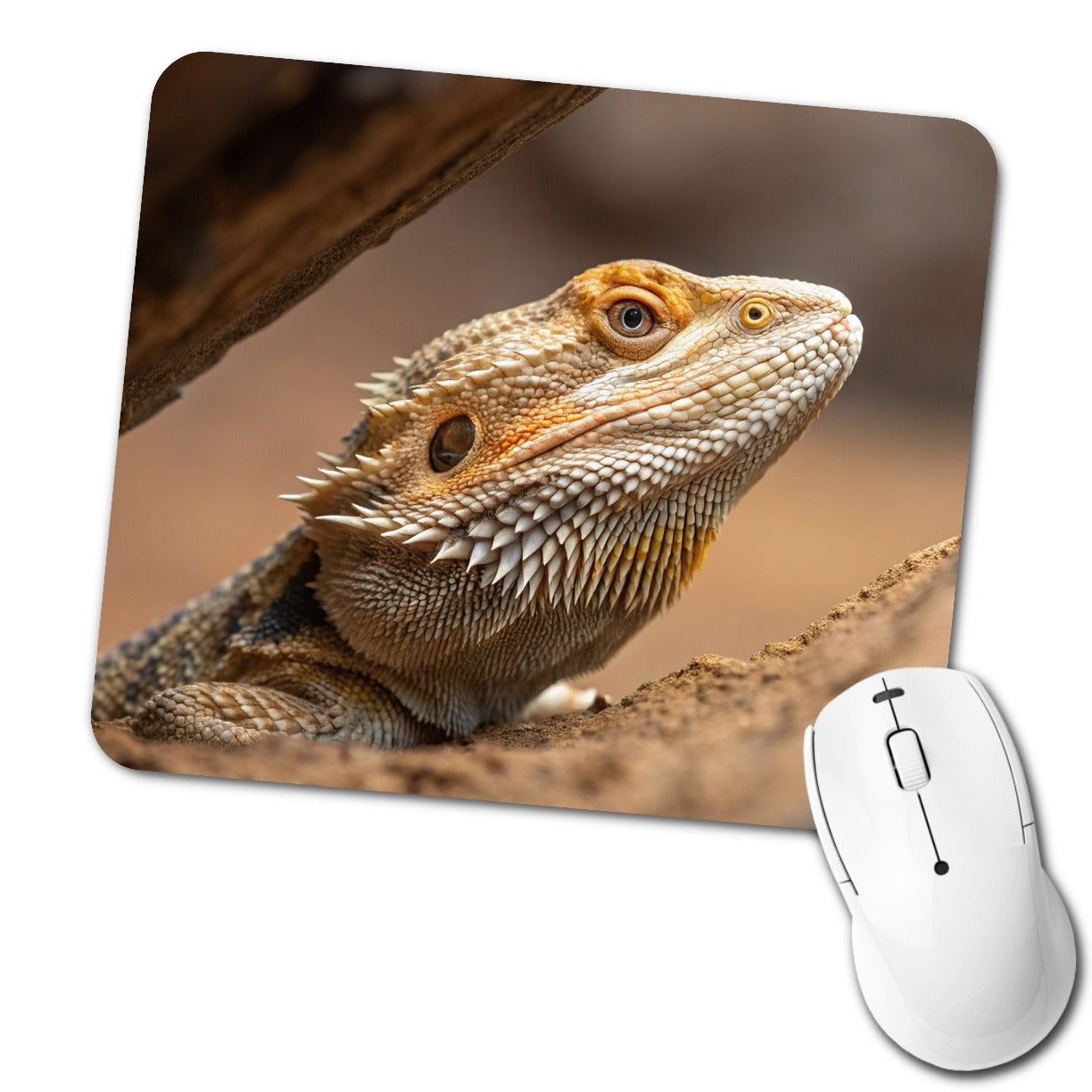 Bearded Dragon Lizard Wildlife Low Profile Mouse Pad Mat