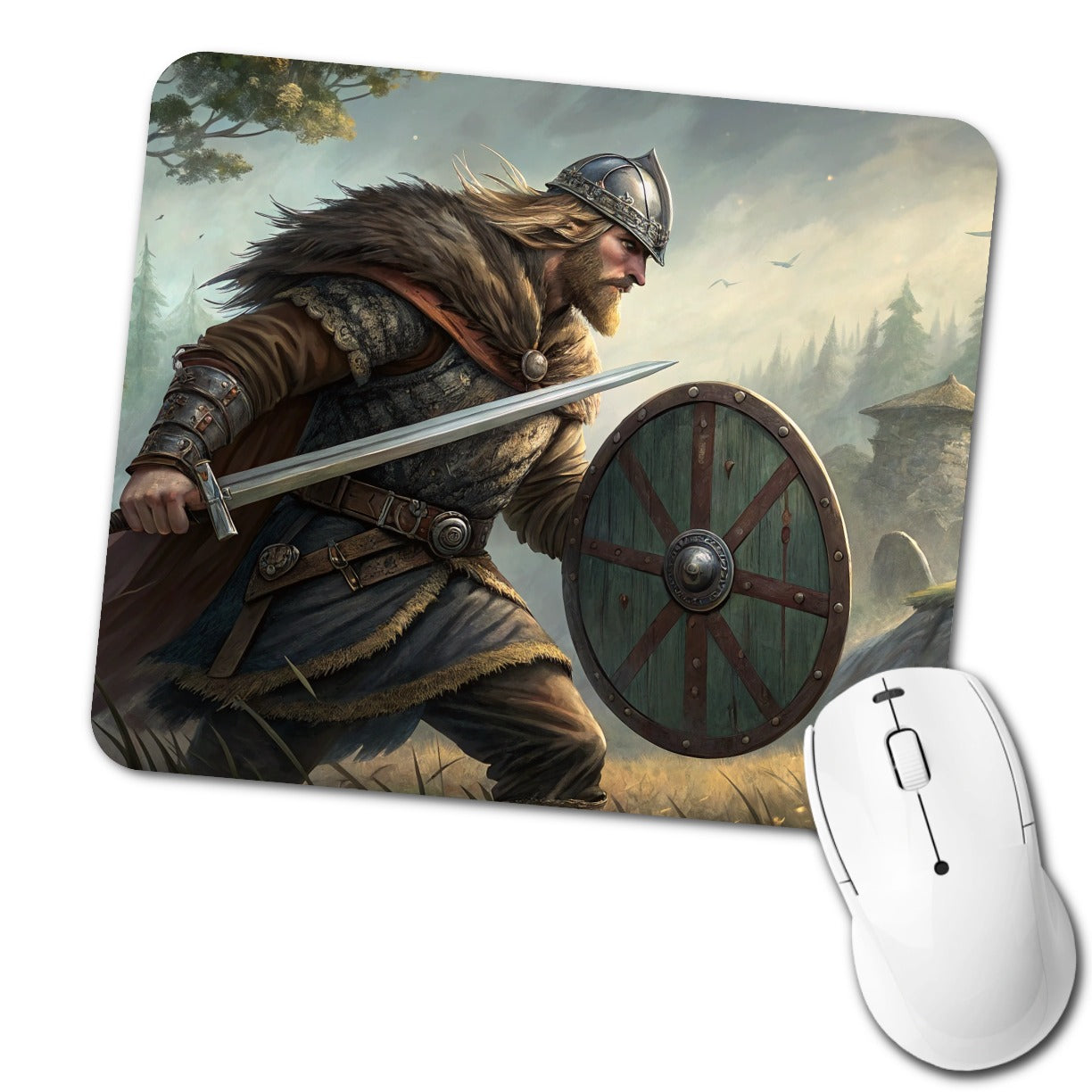 Beowulf Norse Warrior Low Profile Mouse Pad Mat