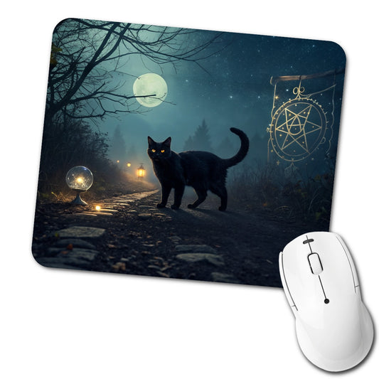 Black Cat Tarot Mystic Low Profile Mouse Pad Mat
