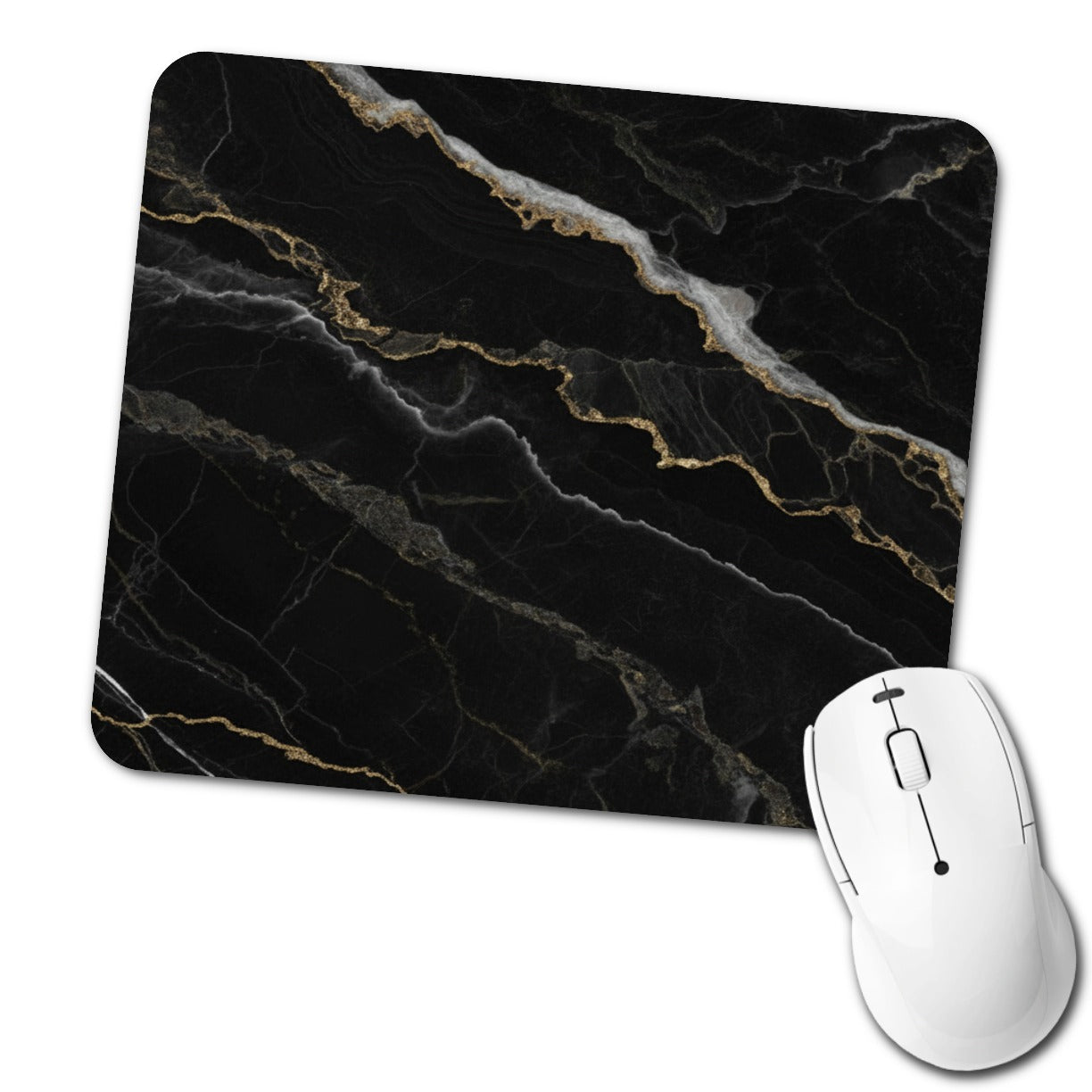 Black Marble Low Profile Mouse Pad Mat