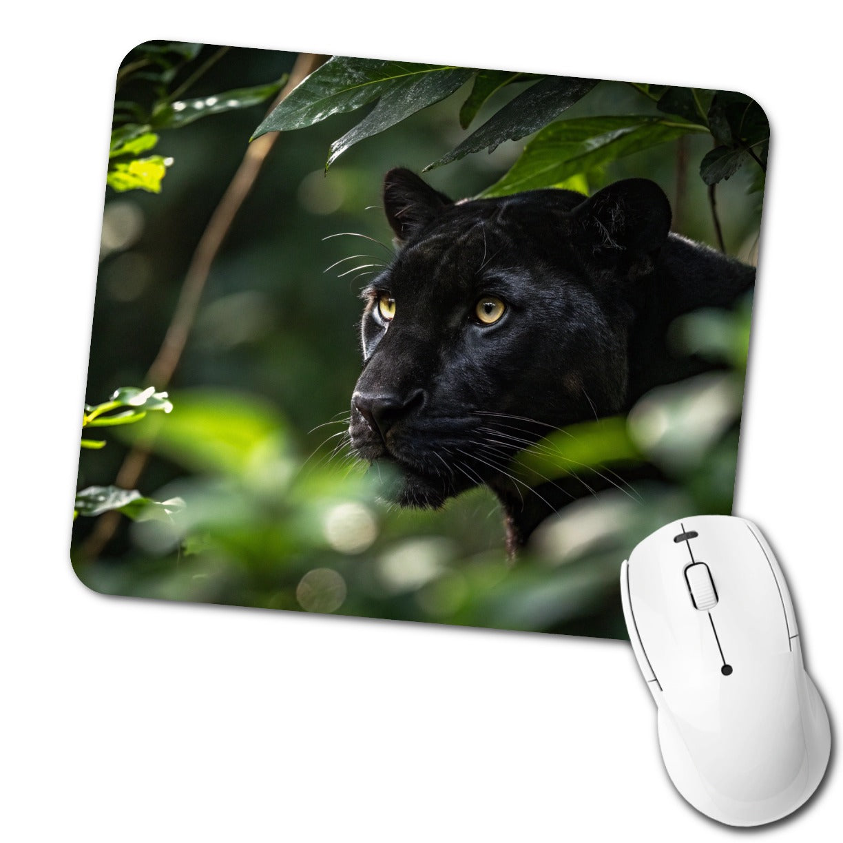 Black Panther Jungle Wildlife Low Profile Mouse Pad Mat