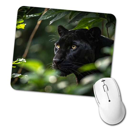 Black Panther Jungle Wildlife Low Profile Mouse Pad Mat
