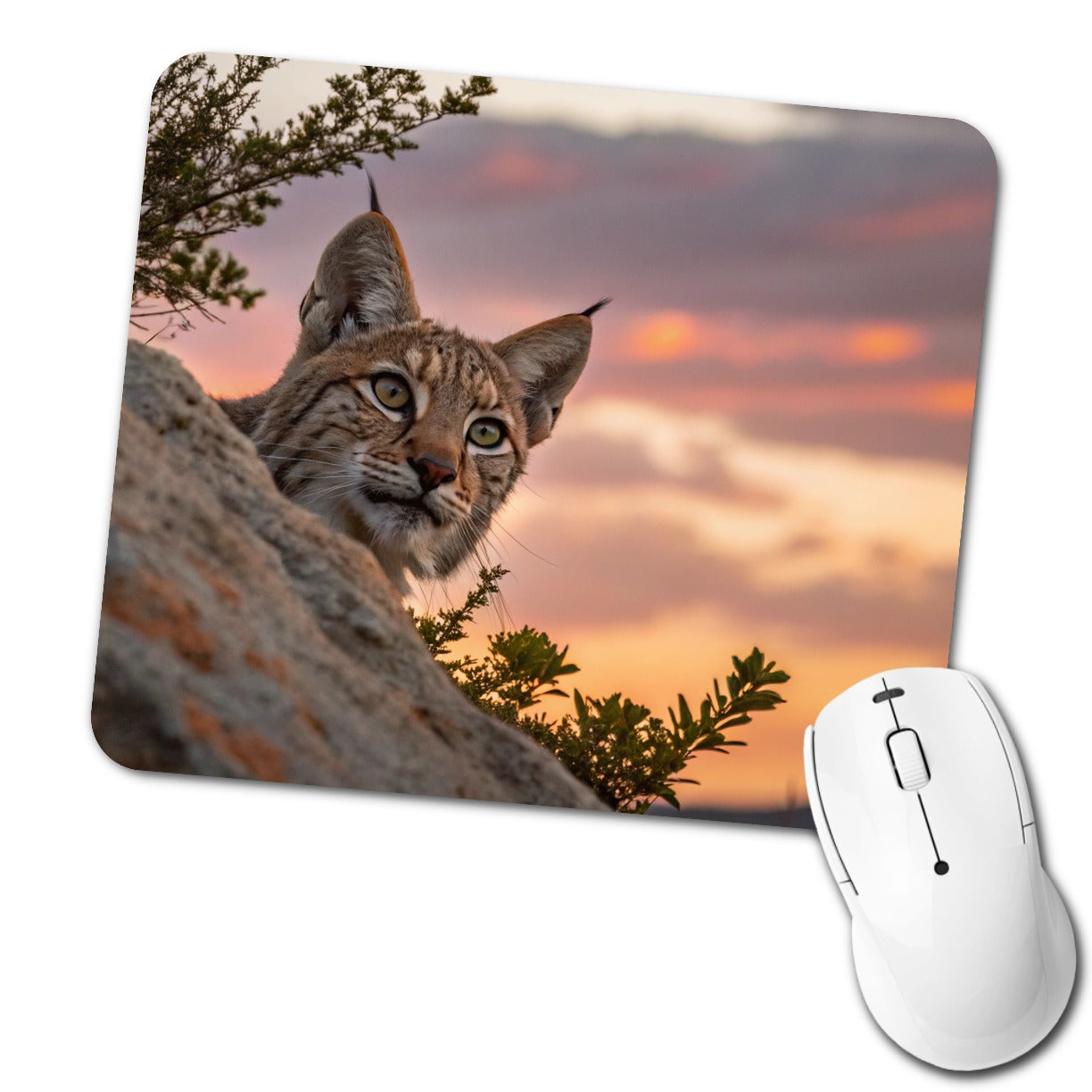 Bobcat At Sunset Low Profile Mouse Pad Mat
