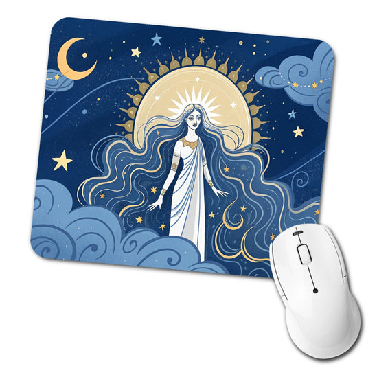 Celestial Moon Goddess Tarot Low Profile Mouse Pad Mat