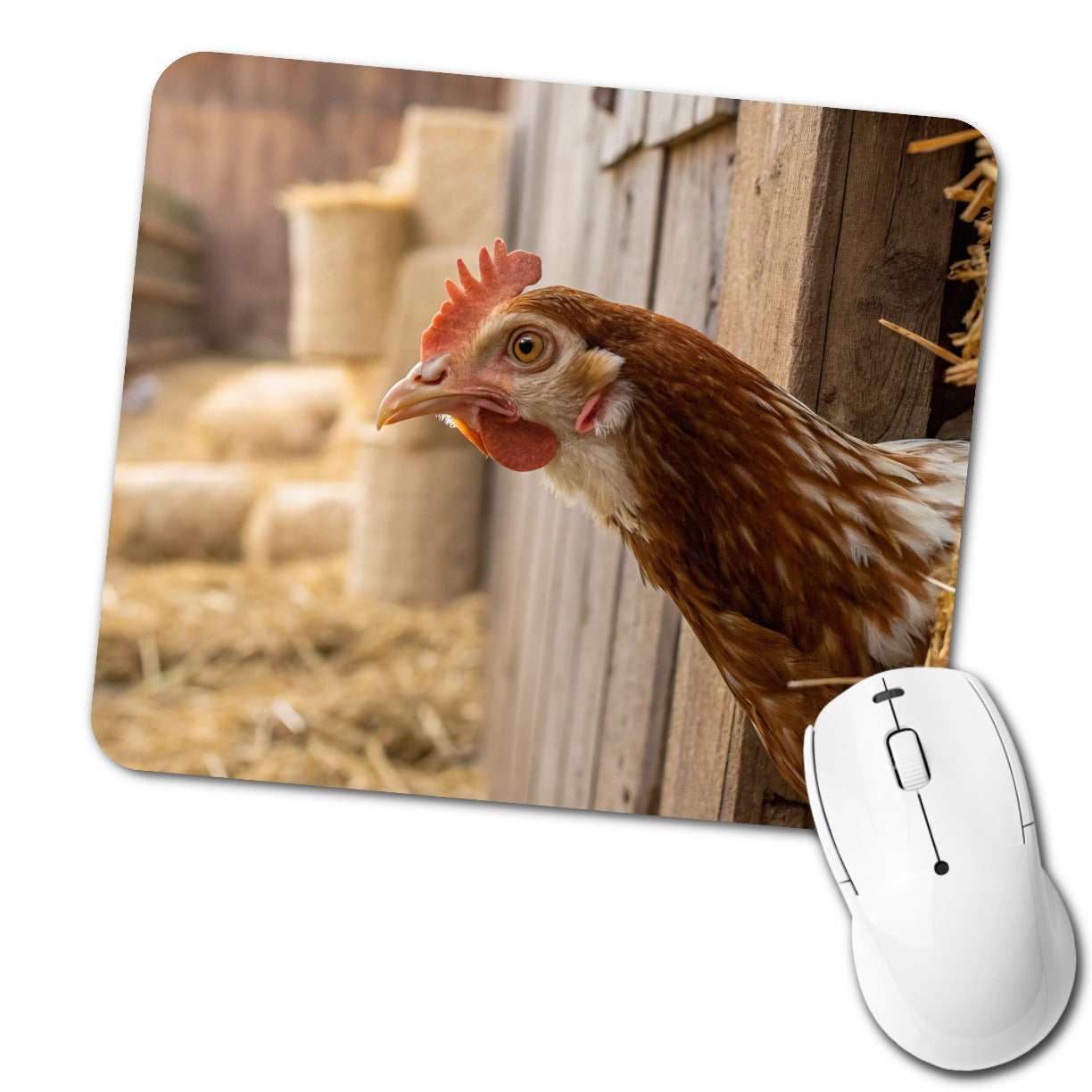 Chicken Barnyard Farm Life Low Profile Mouse Pad Mat