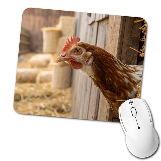 Chicken Barnyard Farm Life Low Profile Mouse Pad Mat