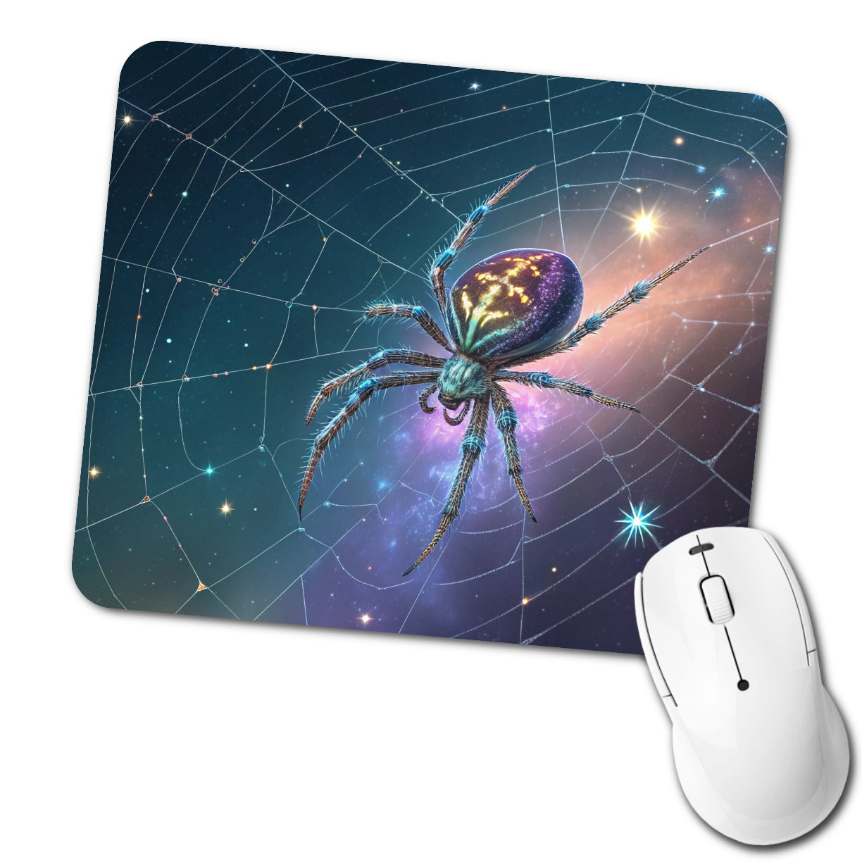 Cosmic Spider Web Halloween Low Profile Mouse Pad Mat