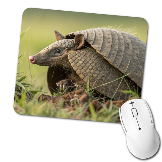 Curious Armadillo Wildlife Nature Low Profile Mouse Pad Mat