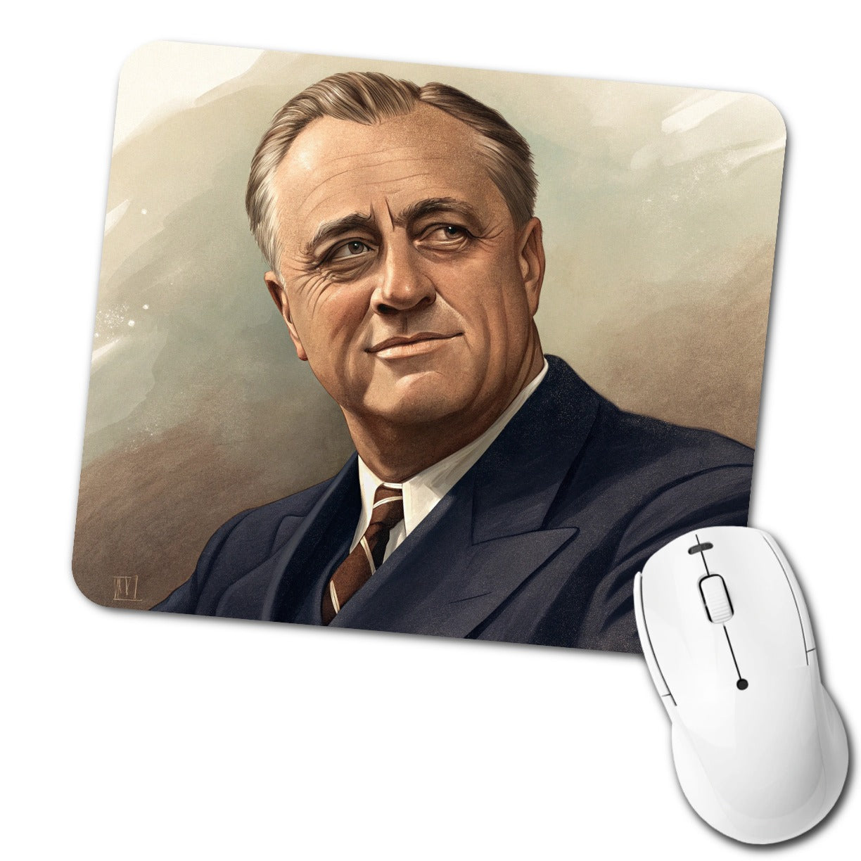 Franklin D Roosevelt President Low Profile Mouse Pad Mat