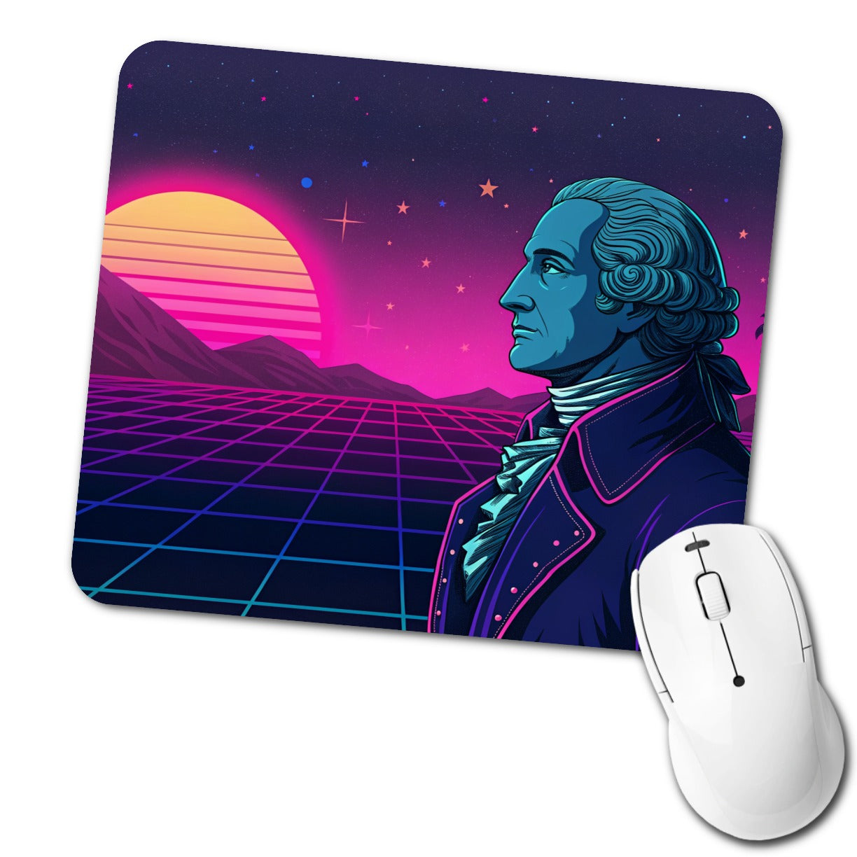 George Washington Cyberpunk Style Low Profile Mouse Pad Mat