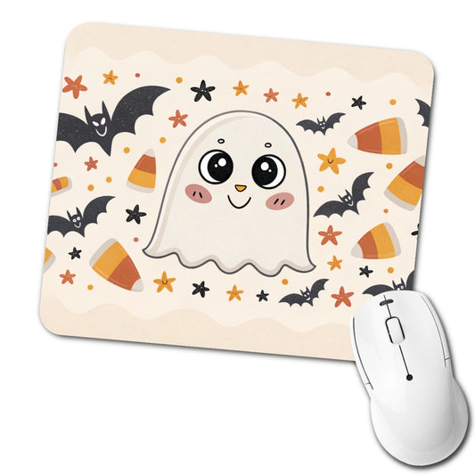 Halloween Ghost Candy Corn Pattern Low Profile Mouse Pad Mat