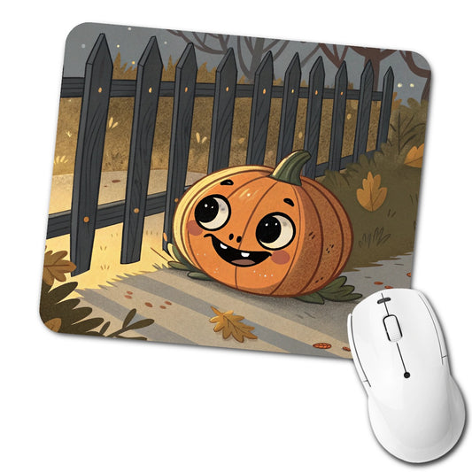 Halloween Pumpkin Jack O Lantern Fence Low Profile Mouse Pad Mat