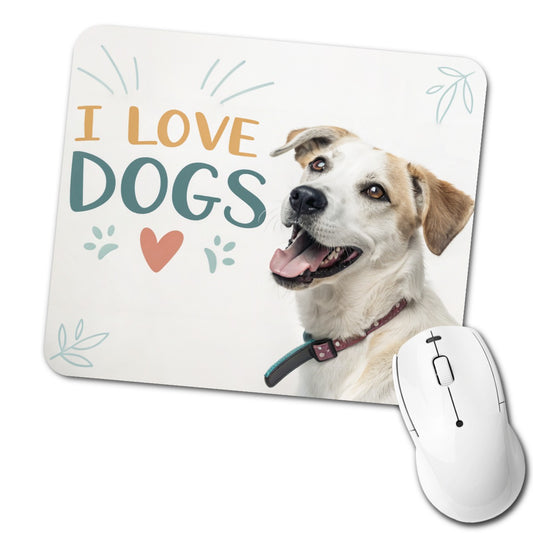 I Love Dogs Heart Low Profile Mouse Pad Mat