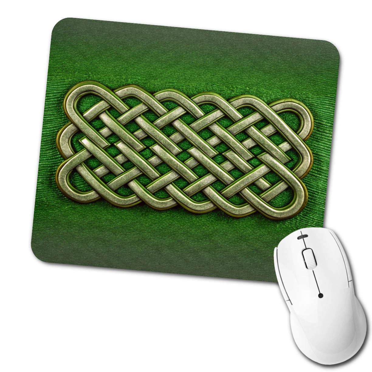 Irish Celtic Knot Green Low Profile Mouse Pad Mat